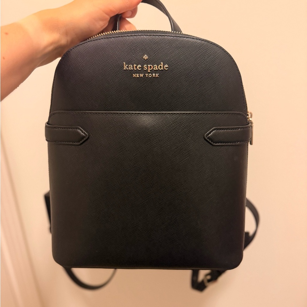 Kate Spade Staci Dome Backpack; Saffiano Leather;Black Leather Backpack;Like New - Picture 3 of 13